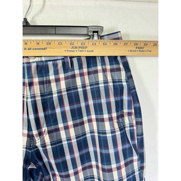 Mountain Khakis Mulligan Shorts Mens 34x10 Blue Plaid Classic Fit Stretch Casual - Picture 6 of 8